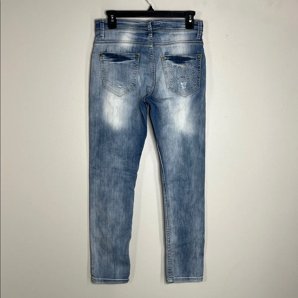 Philipp Plein Distressed Light Wash jeans size 27
